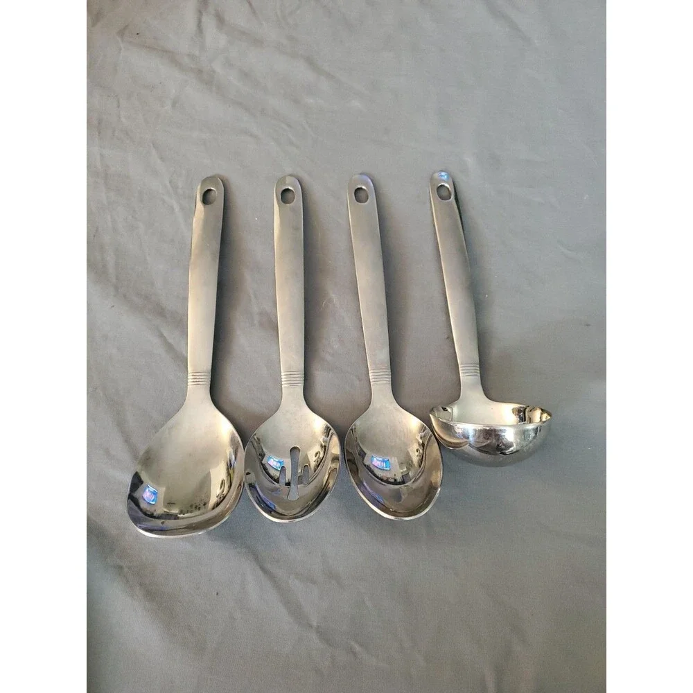 4 Oneida Stainless Steel Serving Spoon Ladle Silverware Flatware Set